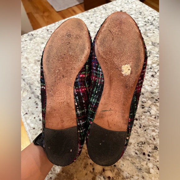 Talbots Women's Tartan Plaid Ballet Flats Woven Multi Color Yarn Bow Size 9.5 - Picture 3 of 9